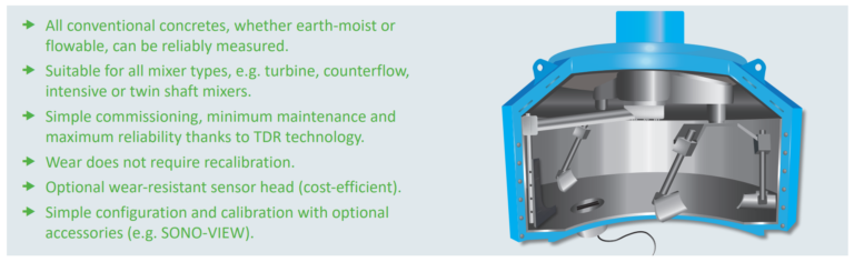 SONO-Mix concrete mixer moisture probe