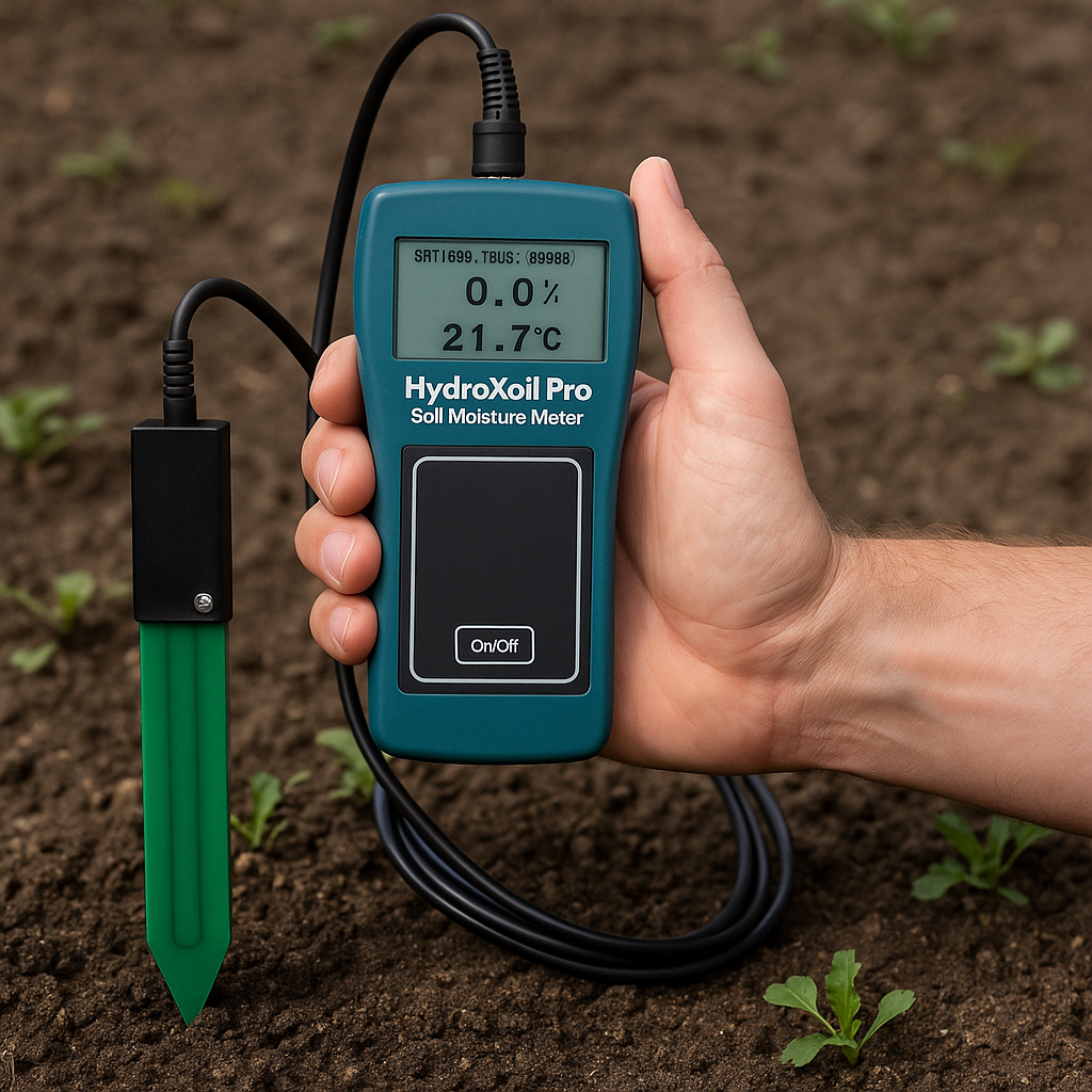 Soil moisture content meter and soil ground temperature probe